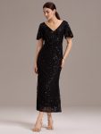 Sequin Embroidery Mermaid Formal Dress – Black