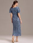 Sequin Embroidery Mermaid Formal Dress – Dusty Blue