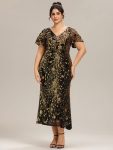 Sequin Embroidery Mermaid Formal Dress – Black & Gold