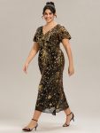 Sequin Embroidery Mermaid Formal Dress – Black & Gold