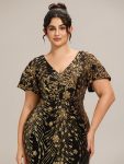 Sequin Embroidery Mermaid Formal Dress – Black & Gold
