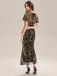 Sequin Embroidery Mermaid Formal Dress – Black & Gold
