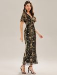 Sequin Embroidery Mermaid Formal Dress – Black & Gold