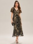 Sequin Embroidery Mermaid Formal Dress – Black & Gold