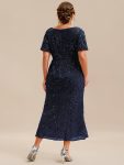 Sequin Embroidery Mermaid Formal Dress – Navy Blue