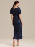 Sequin Embroidery Mermaid Formal Dress – Navy Blue
