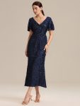 Sequin Embroidery Mermaid Formal Dress – Navy Blue