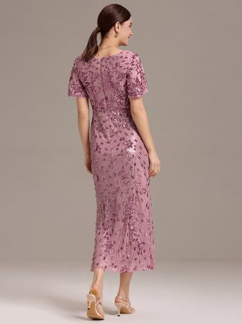 Sequin Embroidery Mermaid Formal Dress - Purple Orchid