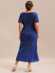 Sequin Embroidery Mermaid Formal Dress – Sapphire Blue