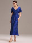 Sequin Embroidery Mermaid Formal Dress – Sapphire Blue
