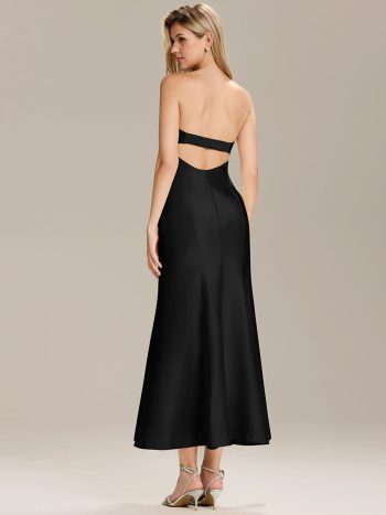 Knit Sleeveless Mermaid Wedding Guest Dress - Black