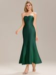 Knit Sleeveless Mermaid Wedding Guest Dress - Dark Green