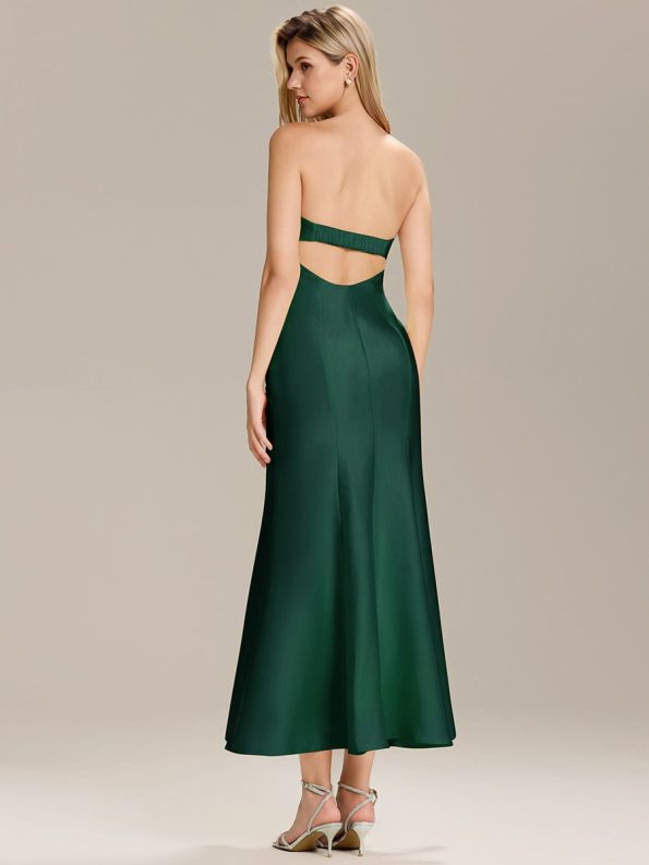 Knit Sleeveless Mermaid Wedding Guest Dress - Dark Green