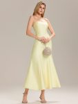 Knit Sleeveless Mermaid Wedding Guest Dress – Yellow