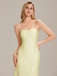 Knit Sleeveless Mermaid Wedding Guest Dress – Yellow
