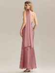 Flowing Ribbons Satin Sleeveless Bridesmaid Dress – Purple Orchid