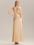 Flowing Ribbons Satin  Bridesmaid Dress – Champagne
