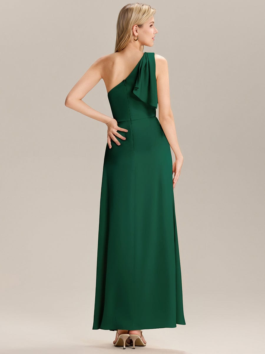 Flowing Ribbons Satin Bridesmaid Dress - Dark Green Flowing Ribbons Satin Bridesmaid Dress - Dark Green