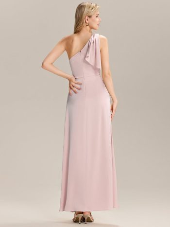 Flowing Ribbons Satin Bridesmaid Dress - Pink