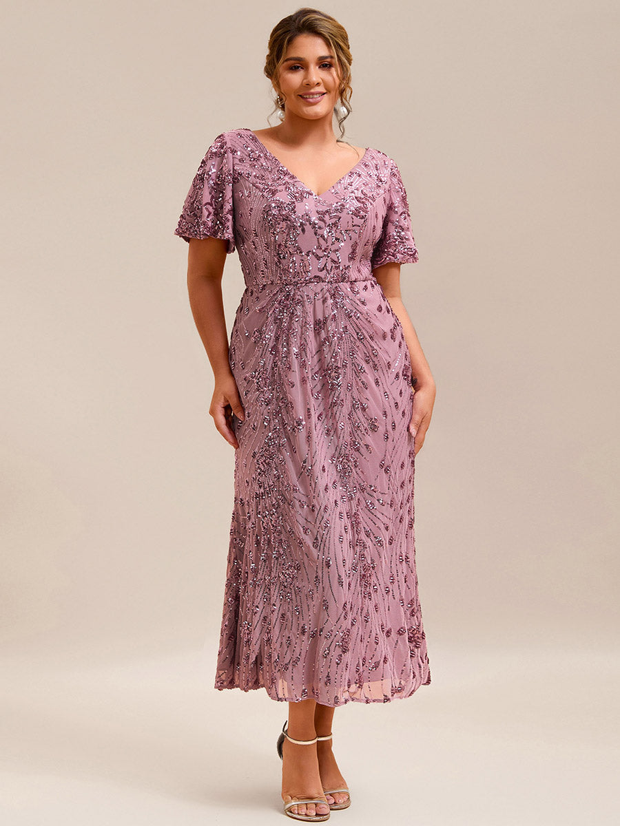 Sequin Embroidery Mermaid Formal Dress - Purple Orchid Sequin Embroidery Mermaid Formal Dress - Purple Orchid