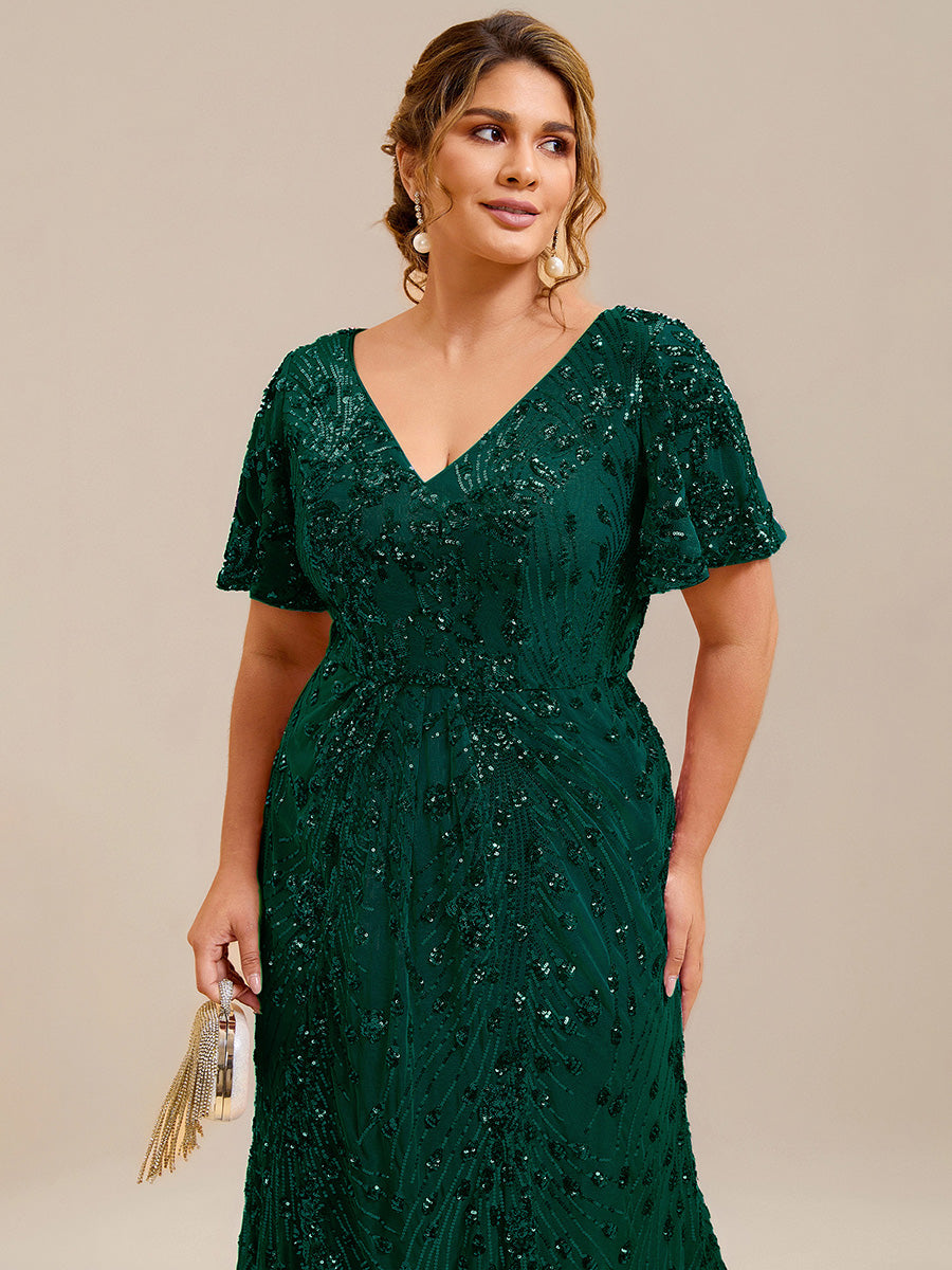 Sequin Embroidery Mermaid Formal Dress - Dark Green Sequin Embroidery Mermaid Formal Dress - Dark Green