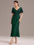 Sequin Embroidery Mermaid Formal Dress – Dark Green