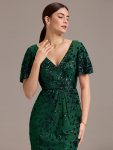 Sequin Embroidery Mermaid Formal Dress – Dark Green