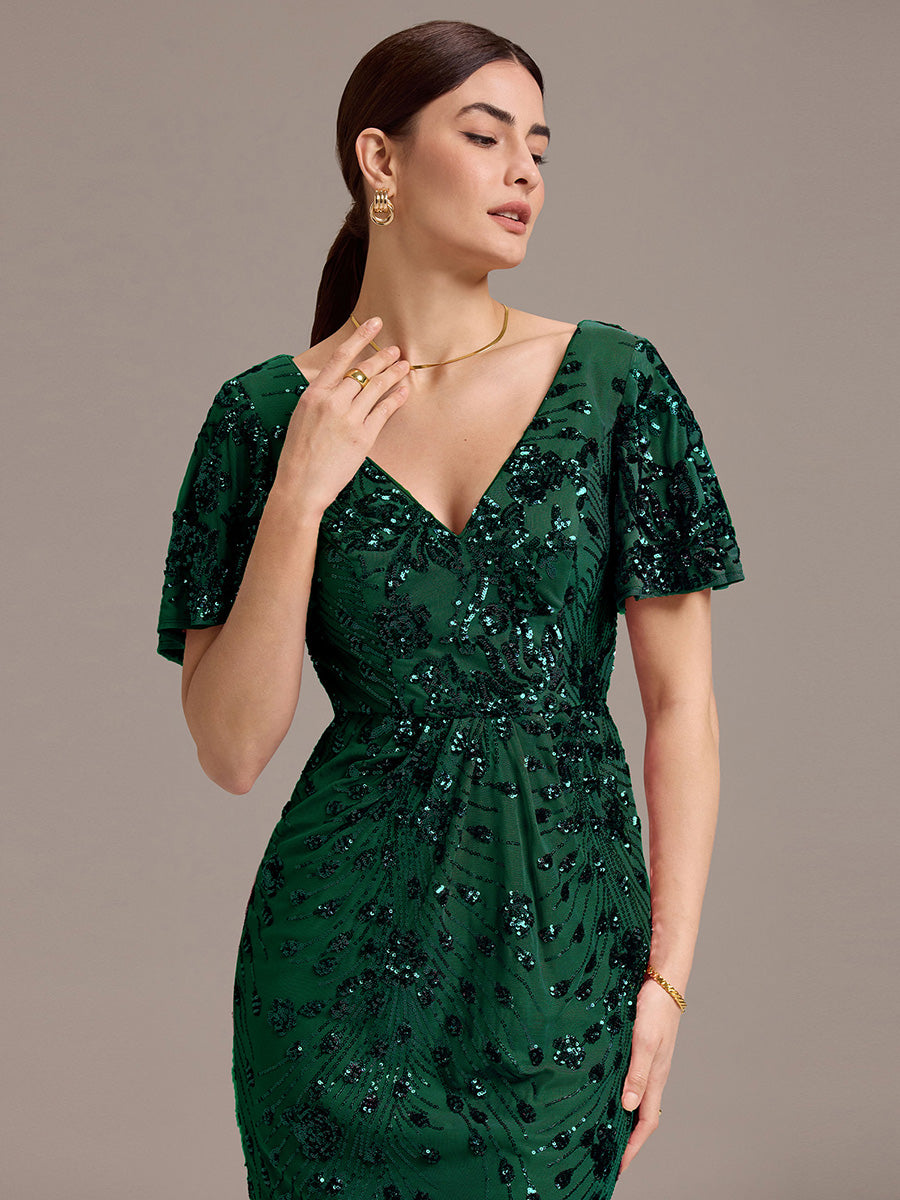 Sequin Embroidery Mermaid Formal Dress - Dark Green Sequin Embroidery Mermaid Formal Dress - Dark Green