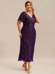 Sequin Embroidery Mermaid Formal Dress – Dark Purple