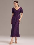 Sequin Embroidery Mermaid Formal Dress – Dark Purple