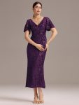 Sequin Embroidery Mermaid Formal Dress – Dark Purple