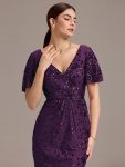 Sequin Embroidery Mermaid Formal Dress – Dark Purple