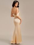 Satin One Shoulder Side Split Maxi Mermaid Bridesmaid Dress – Champagne