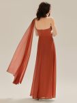 Flowing Ribbons Chiffon Sleeveless Dress – Burnt Orange