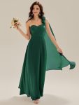 Flowing Ribbons Chiffon Sleeveless Dress – Dark Green