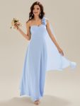 Flowing Ribbons Chiffon Sleeveless Dress – Ice Blue
