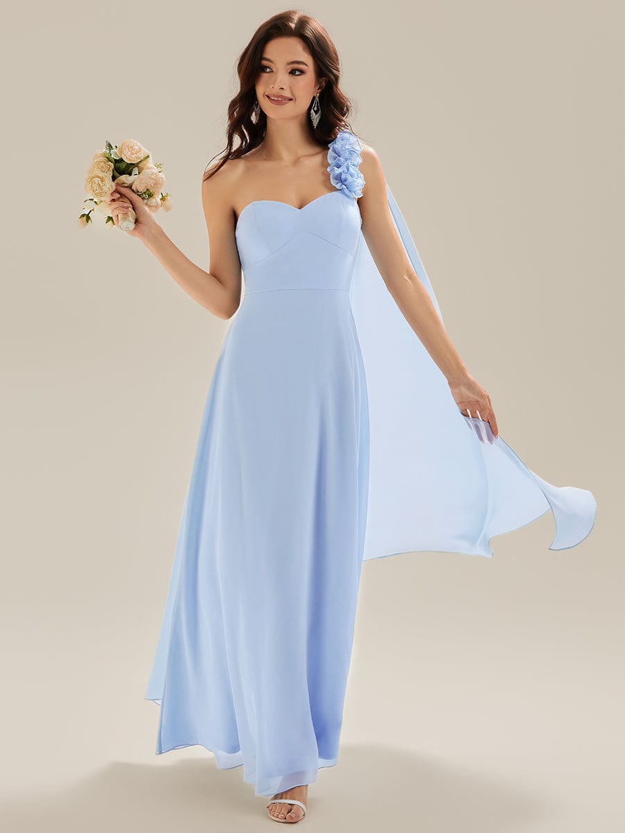 Flowing Ribbons Chiffon Sleeveless Dress - Ice Blue Flowing Ribbons Chiffon Sleeveless Dress - Ice Blue