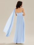Flowing Ribbons Chiffon Sleeveless Dress – Ice Blue