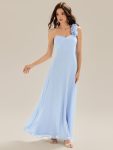 Flowing Ribbons Chiffon Sleeveless Dress – Ice Blue