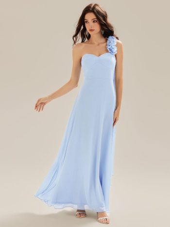 Flowing Ribbons Chiffon Sleeveless Dress - Ice Blue