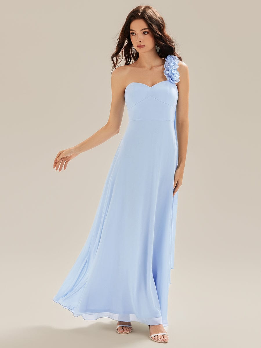 Flowing Ribbons Chiffon Sleeveless Dress - Ice Blue Flowing Ribbons Chiffon Sleeveless Dress - Ice Blue