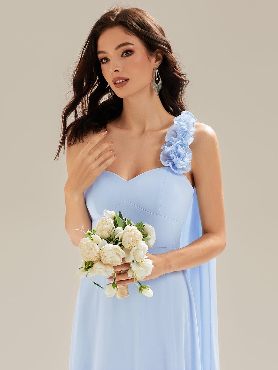 Flowing Ribbons Chiffon Sleeveless Dress - Ice Blue Flowing Ribbons Chiffon Sleeveless Dress - Ice Blue