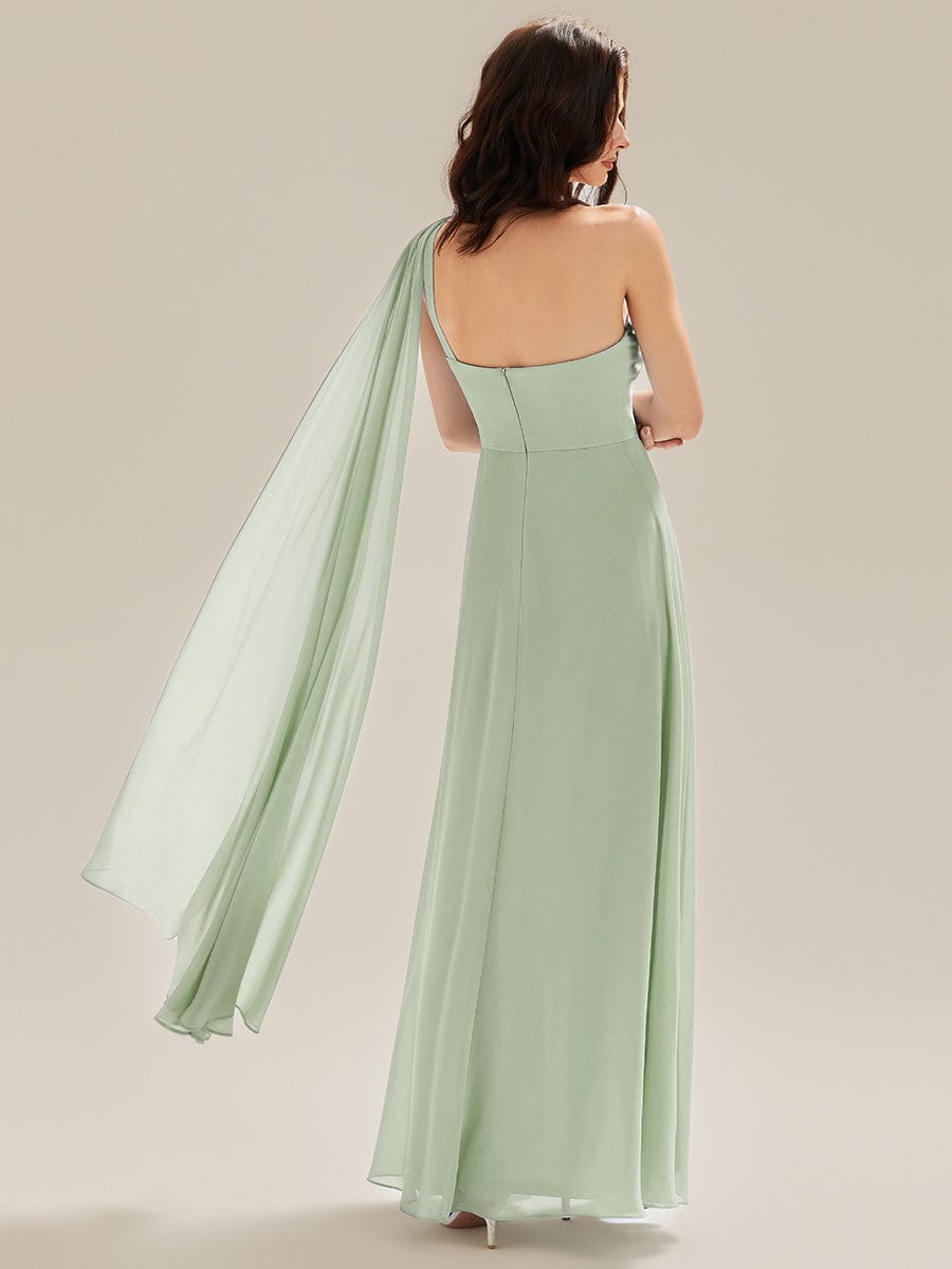 Flowing Ribbons Chiffon Sleeveless Dress - Mint Green Flowing Ribbons Chiffon Sleeveless Dress - Mint Green