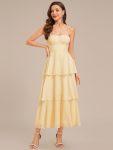 Tie Knot Chiffon Sleeveless Wedding Guest Dress – Yellow