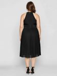 Plus-Size Glittery Halter Neck Dress – Black