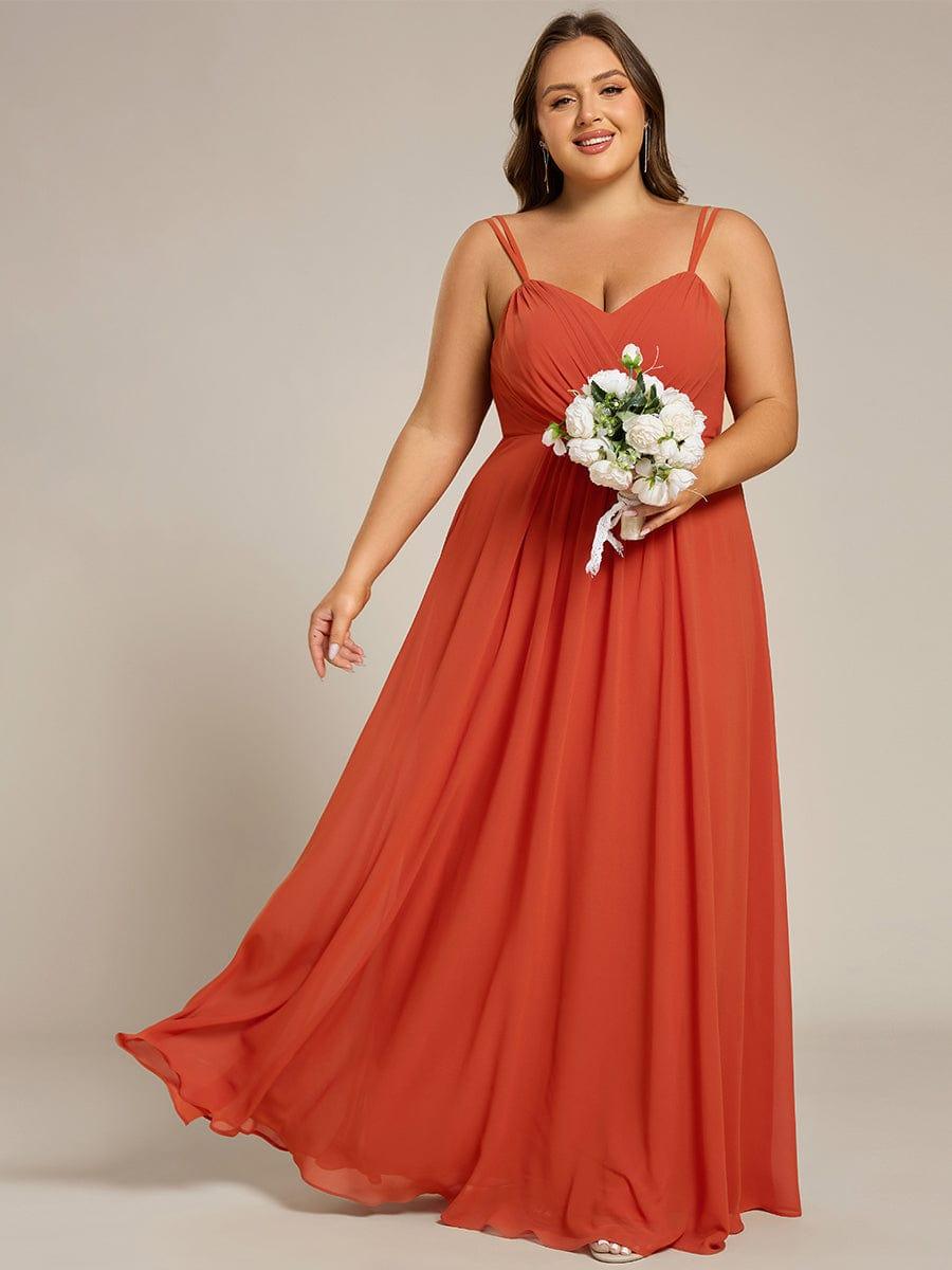 Convertible Chiffon Lace Open Back Spaghetti Straps Bridesmaid Dress - Burnt Orange Convertible Chiffon Lace Open Back Spaghetti Straps Bridesmaid Dress - Burnt Orange