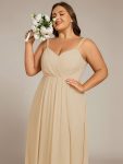 Convertible Chiffon Lace Open Back Spaghetti Straps Bridesmaid Dress – Champagne