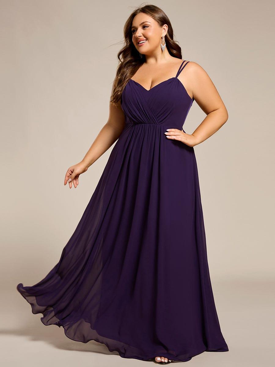 Convertible Chiffon Lace Open Back Spaghetti Straps Bridesmaid Dress - Dark Purple Convertible Chiffon Lace Open Back Spaghetti Straps Bridesmaid Dress - Dark Purple