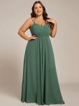 Convertible Chiffon Lace Open Back Spaghetti Straps Bridesmaid Dress – Eucalyptus