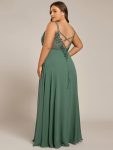 Convertible Chiffon Lace Open Back Spaghetti Straps Bridesmaid Dress – Eucalyptus